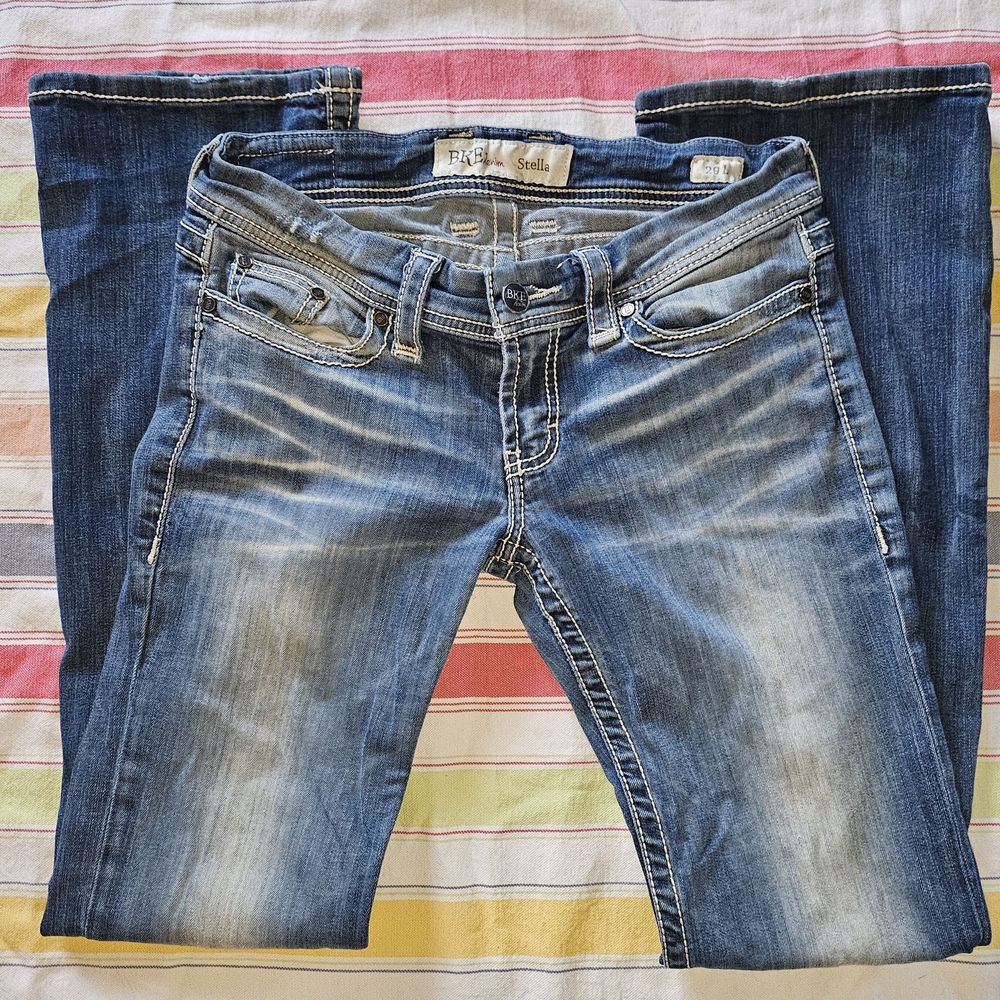 BKE Denim Stella Flare Stretch Jeans in Classic Blue